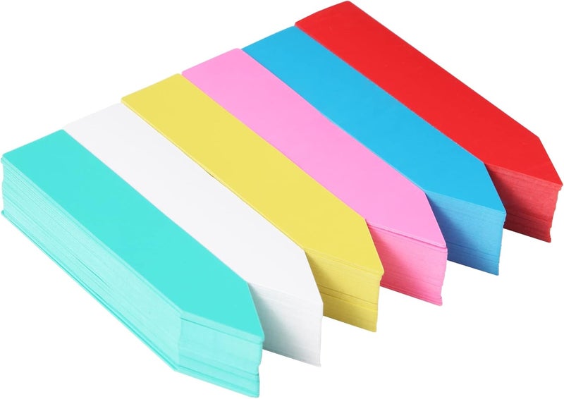 Manmel 300 Pcs Plastic Plant Nursery Garden Labels 6 Colors 4 Inch Pot Marker Garden Stake Tags Waterproof Plant Markers - Image 1